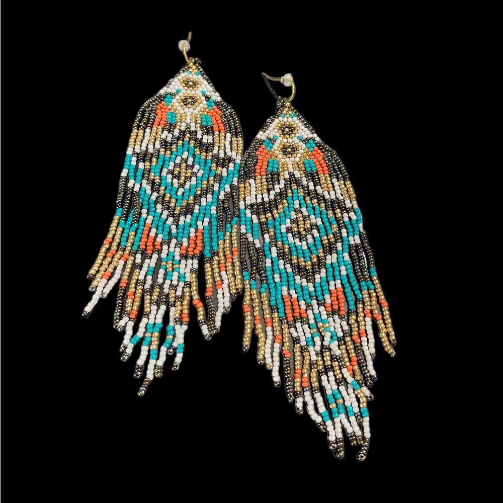 Diamond Back Seed Bead Earrings